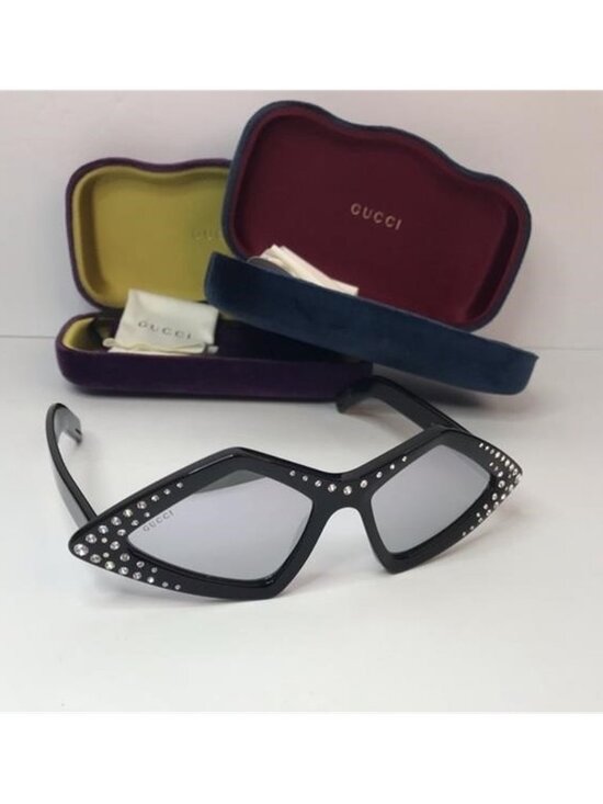 ? - New Authentic GUCCI BLACK ACETATE RHINESTONES GG0496S SUNGLASSES 59/18 1… main image 5